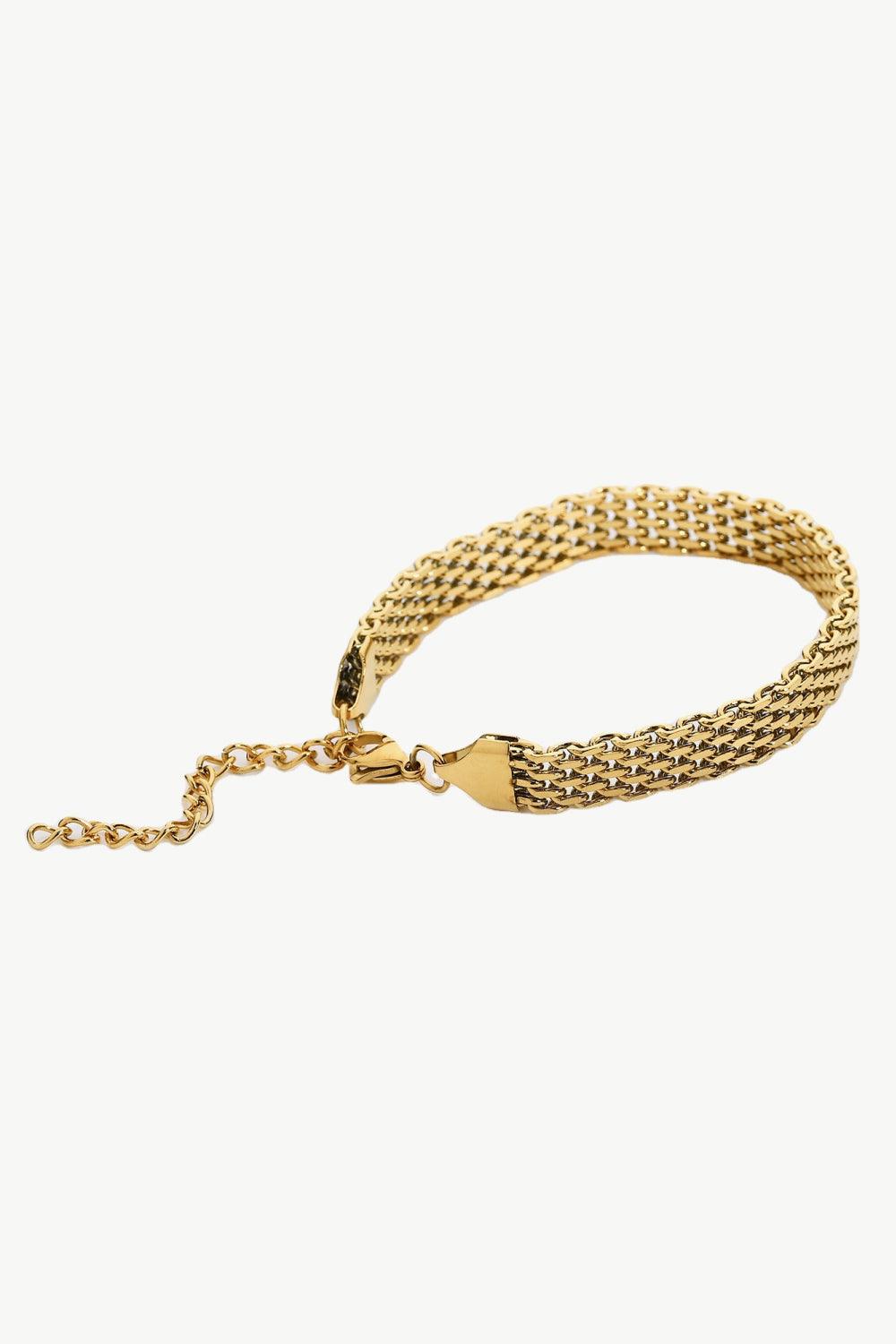 18K Gold Plated Wide Chain Bracelet for Women - Elegant Fashion Jewelry Gift for Birthday, Anniversary & Special Occasions - Perfect for Parties, Weddings & Everyday Wear
