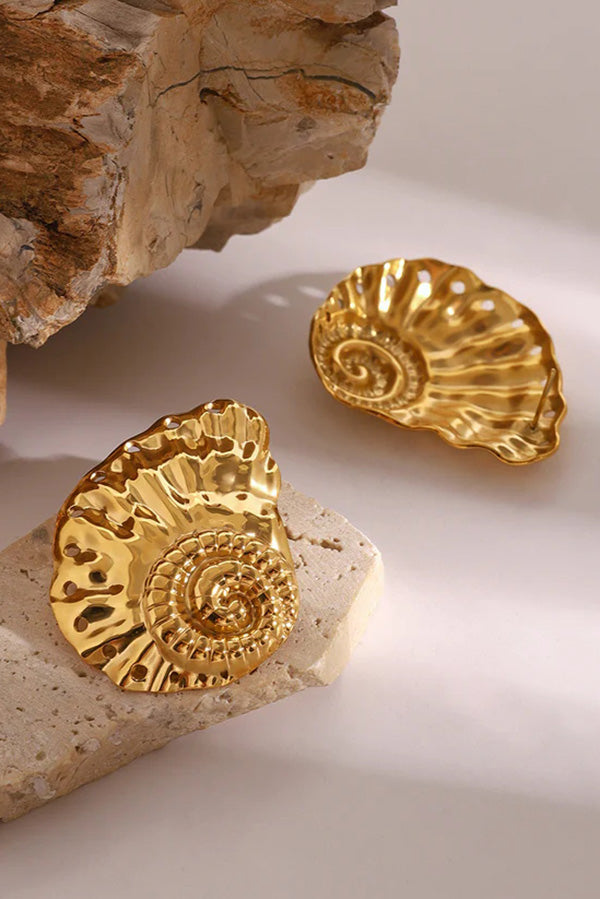 Stylish Holiday Conch Shaped Earrings - Trendy Seashell Jewelry for Women, Perfect for Beach Vacations & Summer Parties