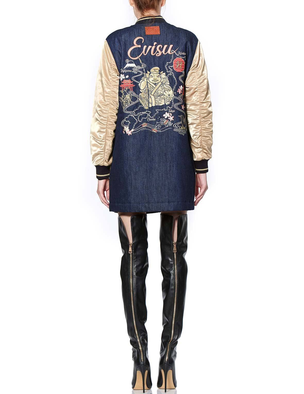 Vintage Denim Long Coat for Women - Stylish Trench Coat with Belt - Perfect for Fall Fashion, Casual Outings & Travel Souvenirs