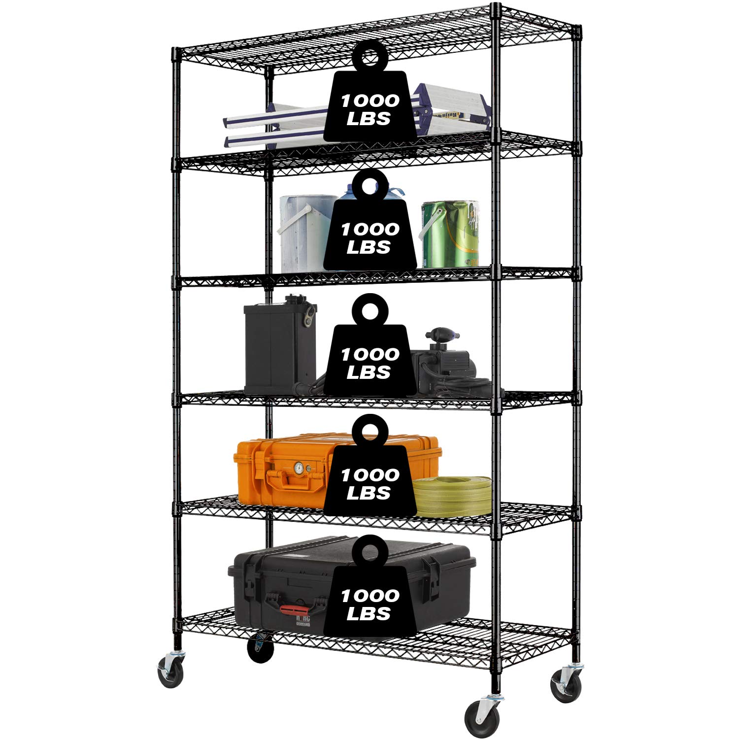 HCB 6-Tier Heavy Duty Wire Shelving Unit 76