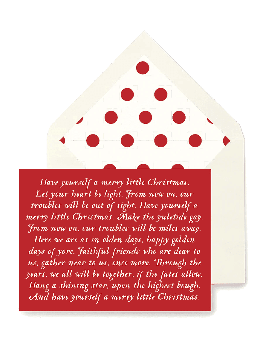 Merry Christmas Blank Greeting Card - Elegant Single Holiday Card for Festive Wishes, Christmas Gifts & Celebrations