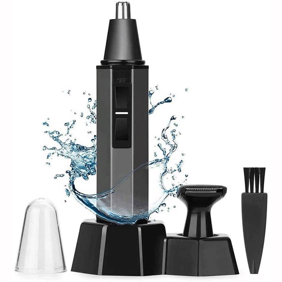 Professional Painless Ear & Nose Hair Trimmer for Men and Women - Dual Blade Eyebrow & Facial Hair Remover - All-in-One Grooming Kit for Personal Care at Home, Travel, and Gym