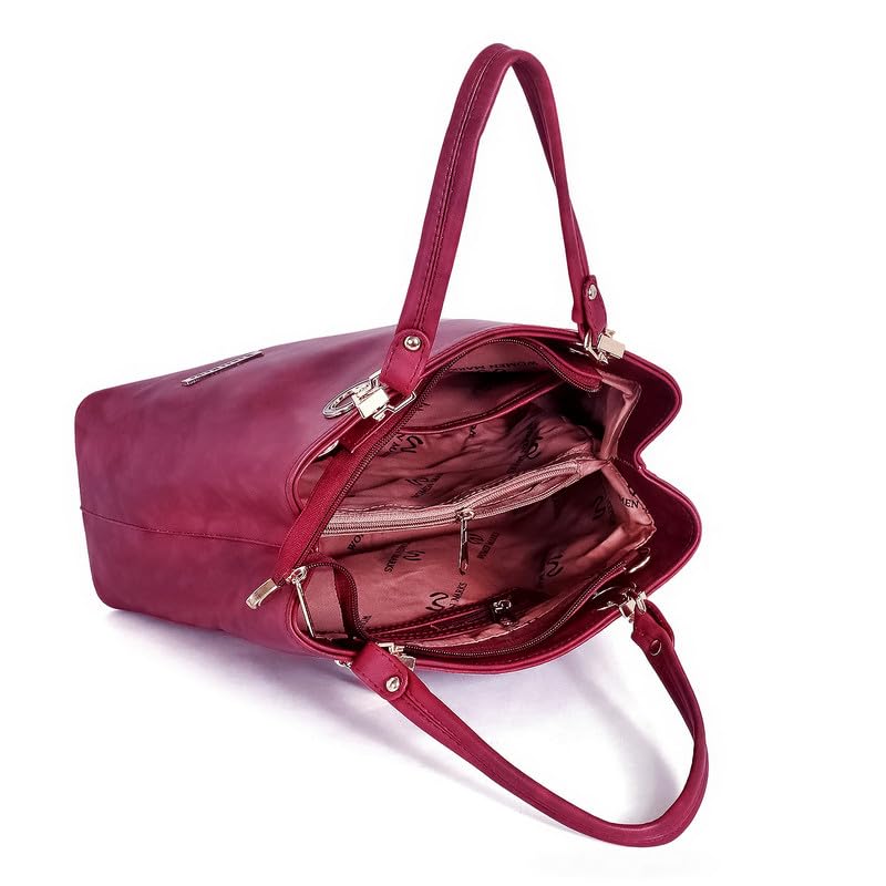 Women's Leather Handbag - Stylish Tote & Shoulder Bag for Work & Travel