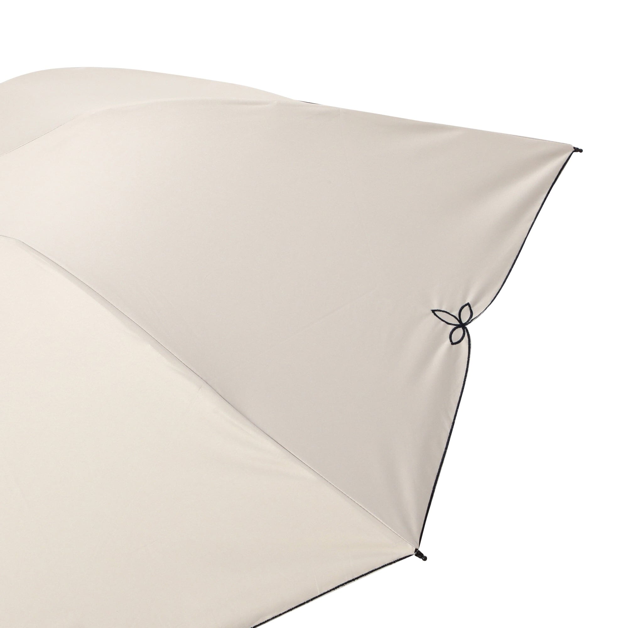 Blackout Birdcage Wide Scallop Folding Umbrella - UV Protection Sun Shade Parasol for Outdoor, Beach, and Garden Use - Beige