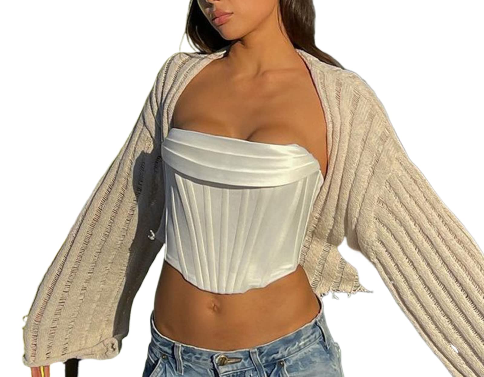 Women's Cute Button Down Sweater - V Neck Cable Knit Cardigan | Y2K Long Sleeve Open Front Knitted Top | Cozy Fall & Winter Layering Outwear for Office & Casual Wear