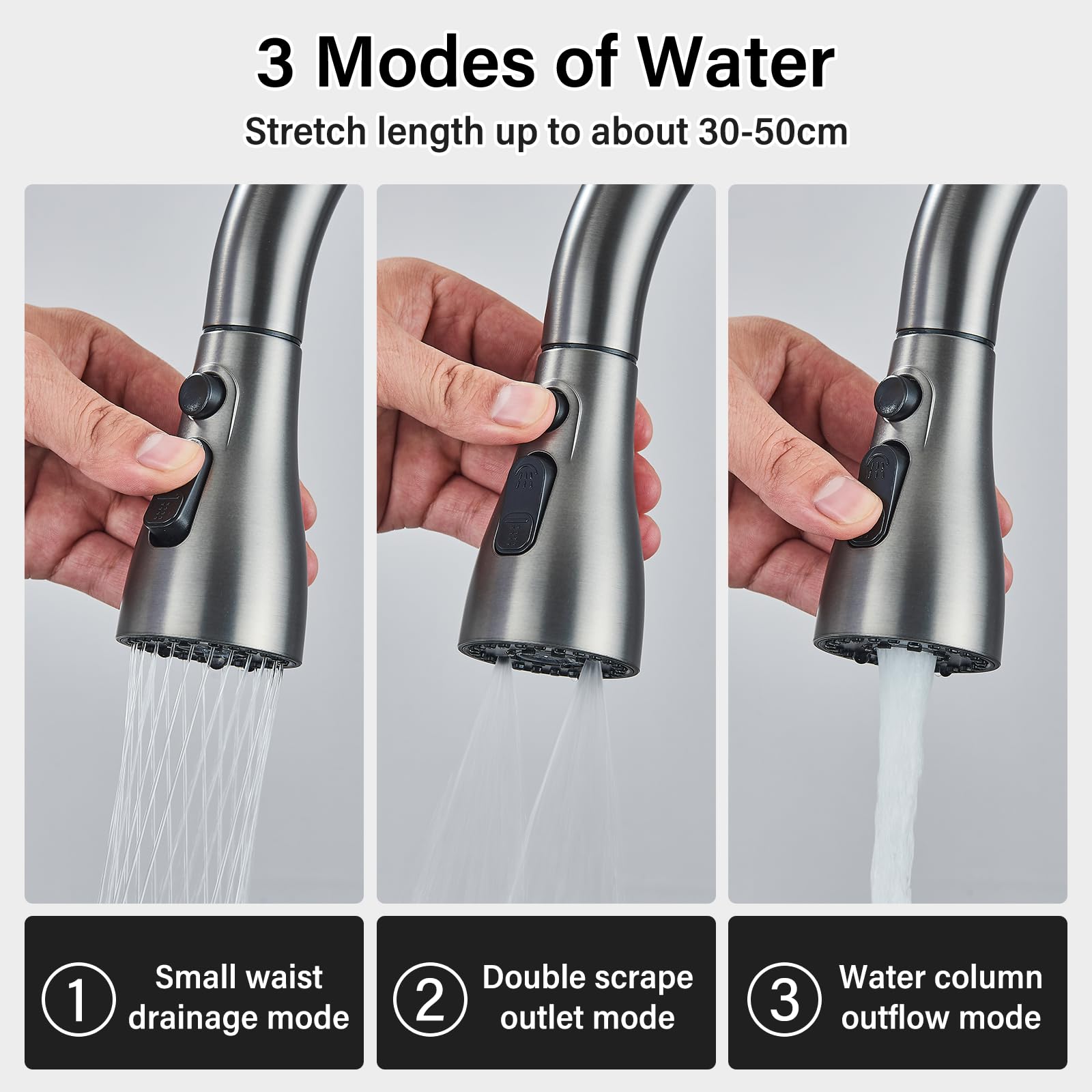 Stainless Steel Single Bowl Drop-in Kitchen Sink with LED Temperature Display, Pull-Out Faucet, Cup Washer, Soap Dispenser & Water Filter Tap - 29.52