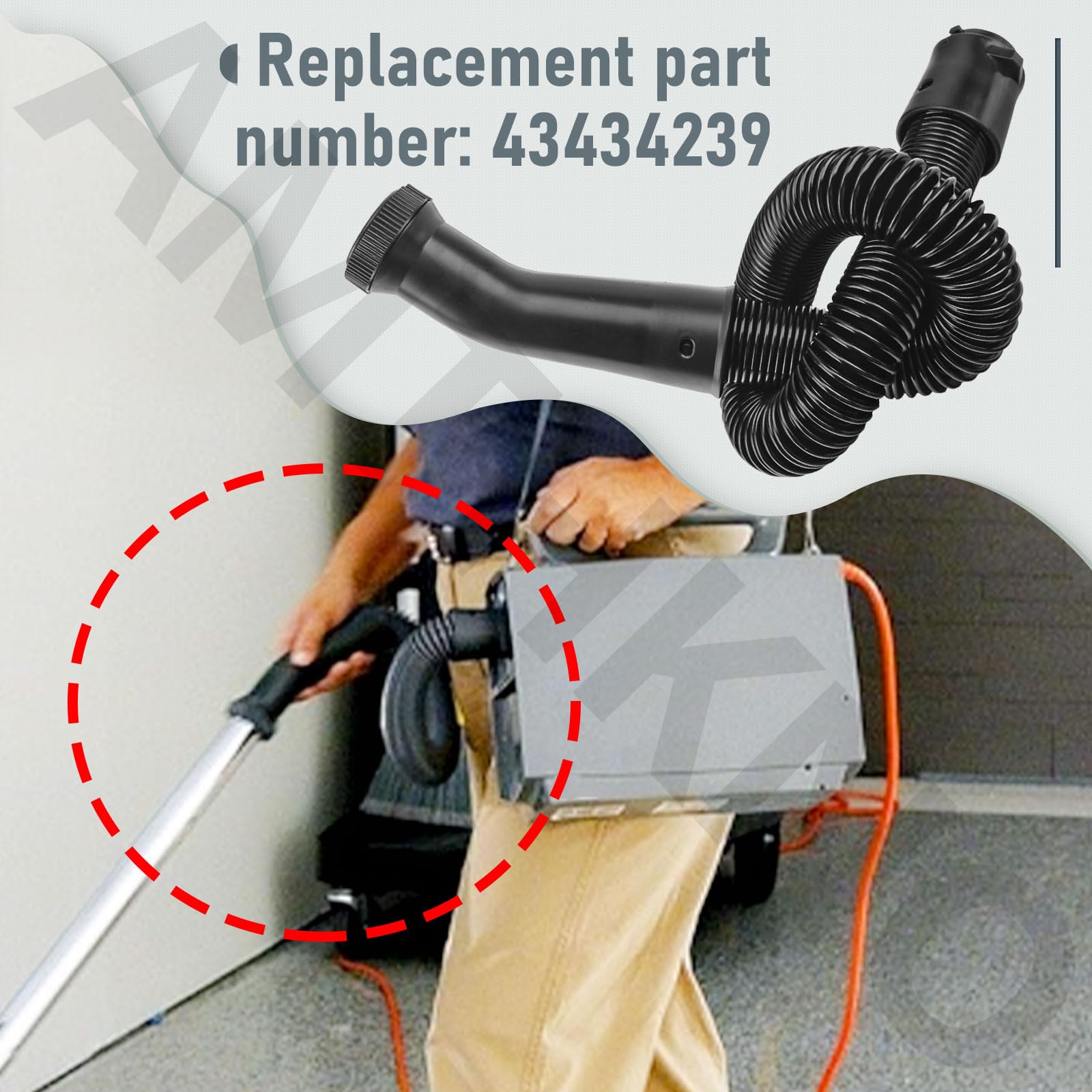 Hoover PortaPower Dialamatic Vacuum Hose - Compatible with C2094, CH30000 & Commercial Shoulder Vac Models (Part# 43434239) - Durable Replacement for Home & Office Cleaning
