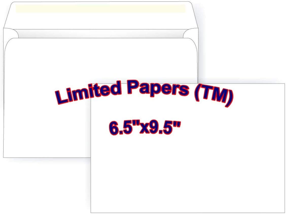 Premium White Wove Booklet Envelopes 6.5 x 9.5 Inches - 28lb Heavyweight Paper with Gummed Seal - Pack of 500 for Mailing, Invitations, Brochures & Business Correspondence
