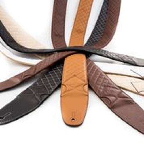 D&A Pro-Performance Quilted Leather Instrument Strap - Premium Guitar/Bass Strap for Musicians - Comfortable & Durable (VCC-0100) - Perfect for Live Performances, Studio Sessions & Travel