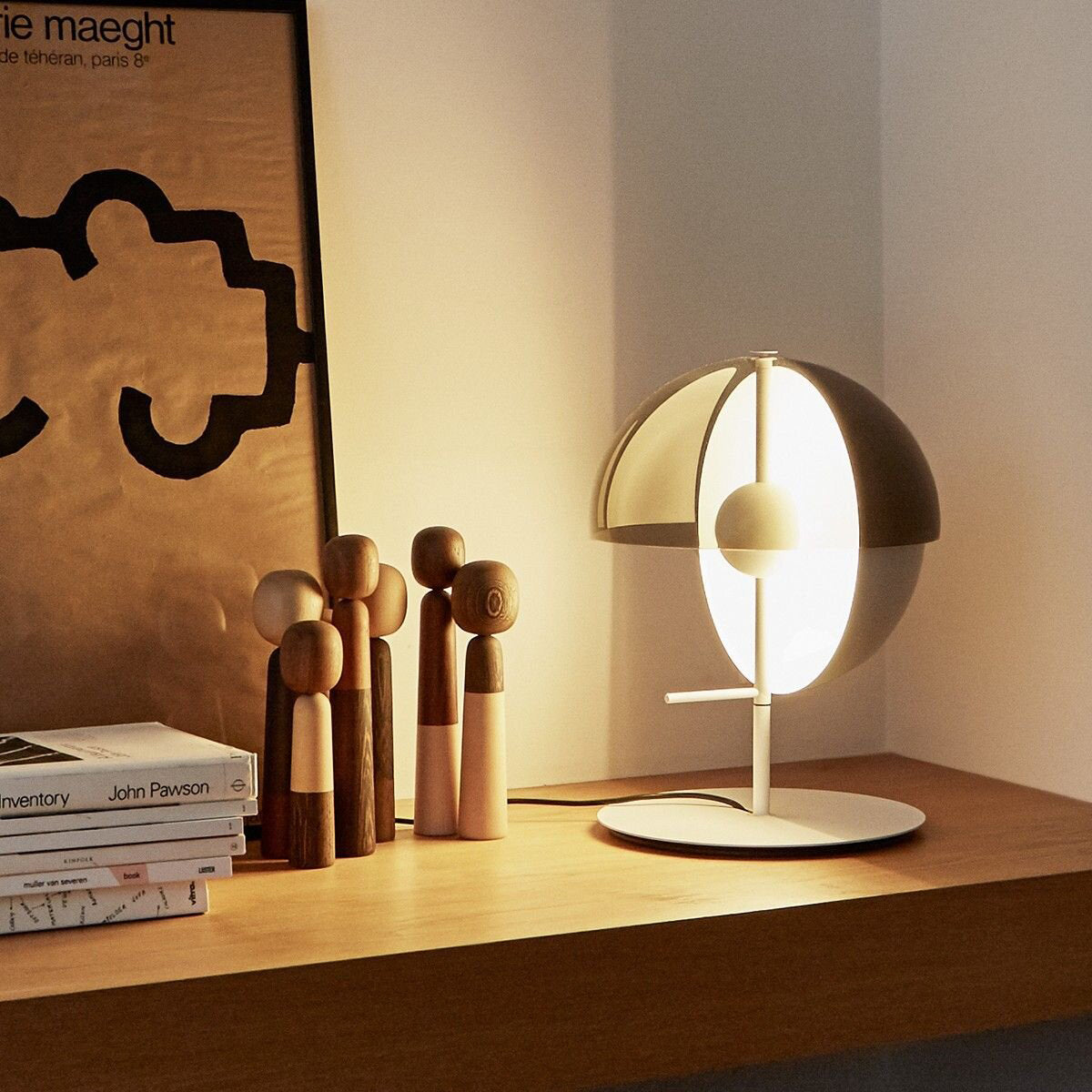 Theia Modern Table Lamp - Stylish LED Nightstand Light for Bedroom, Living Room & Office - Warm White & Cool White Dimmable Lighting