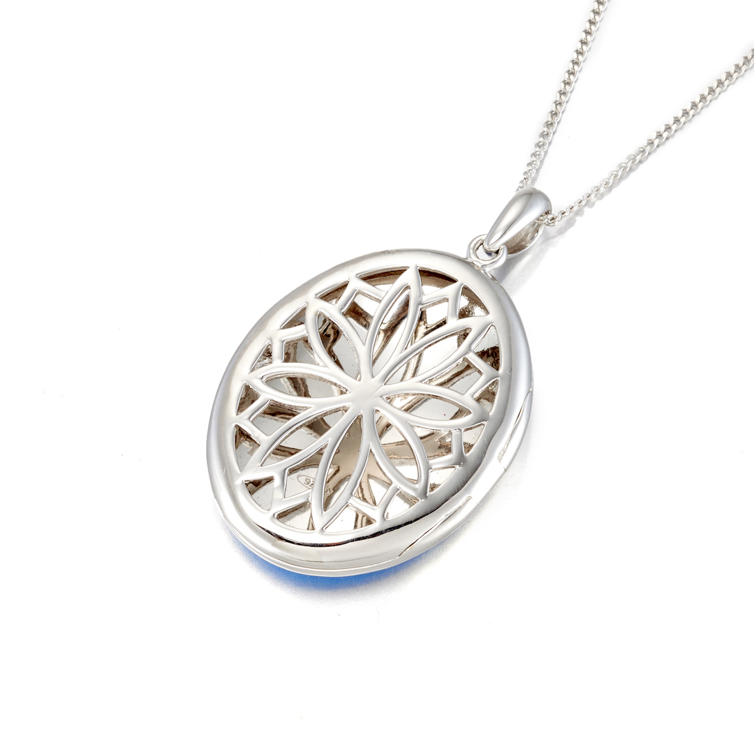 Blue Enamel Locket Necklace - Vintage Heart Pendant Jewelry for Women - Perfect Gift for Valentine's Day, Anniversary & Special Occasions