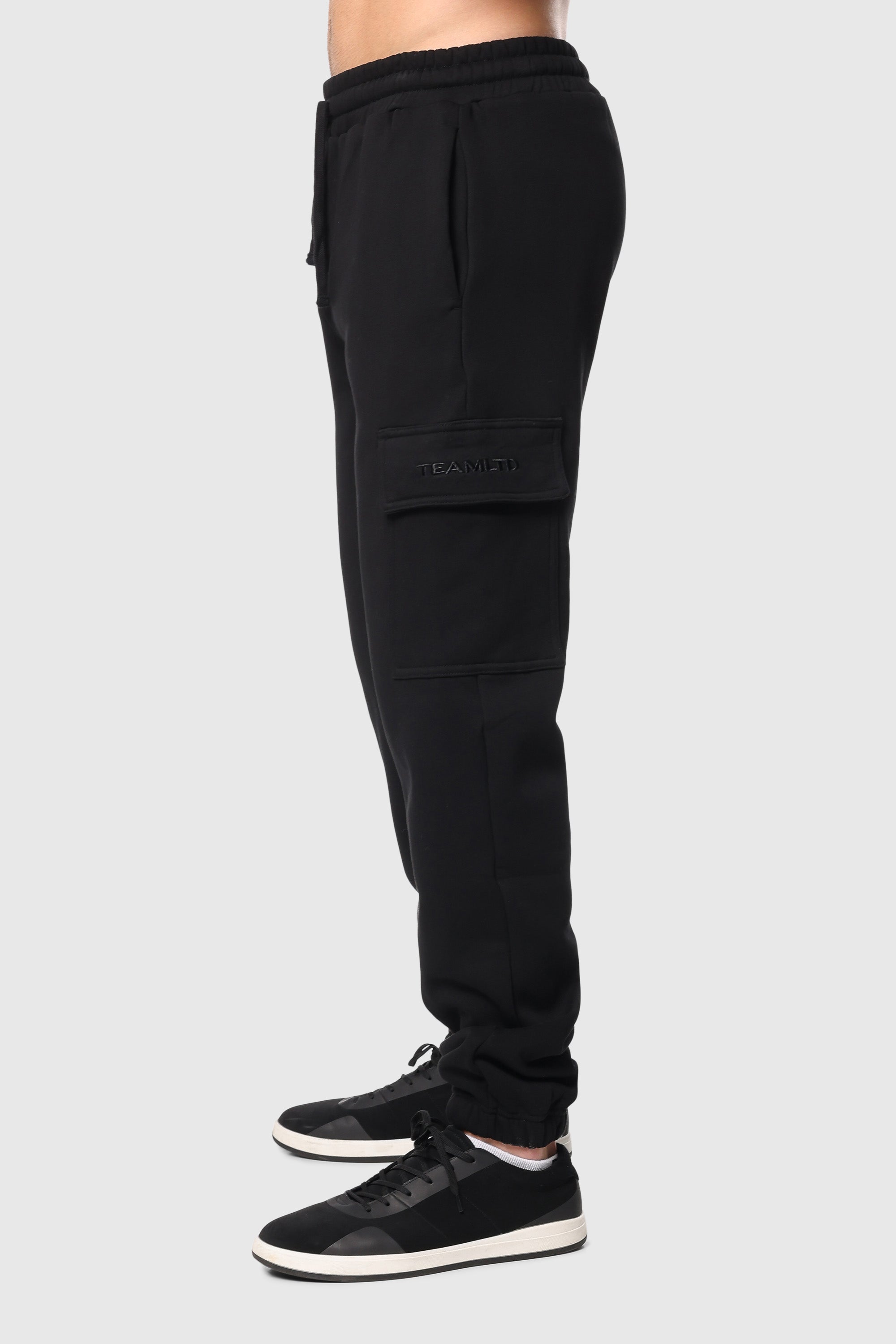 Men's Blackout Cargo Sweatpants - Comfortable Jogger Pants with Multiple Pockets for Outdoor, Workout & Casual Wear