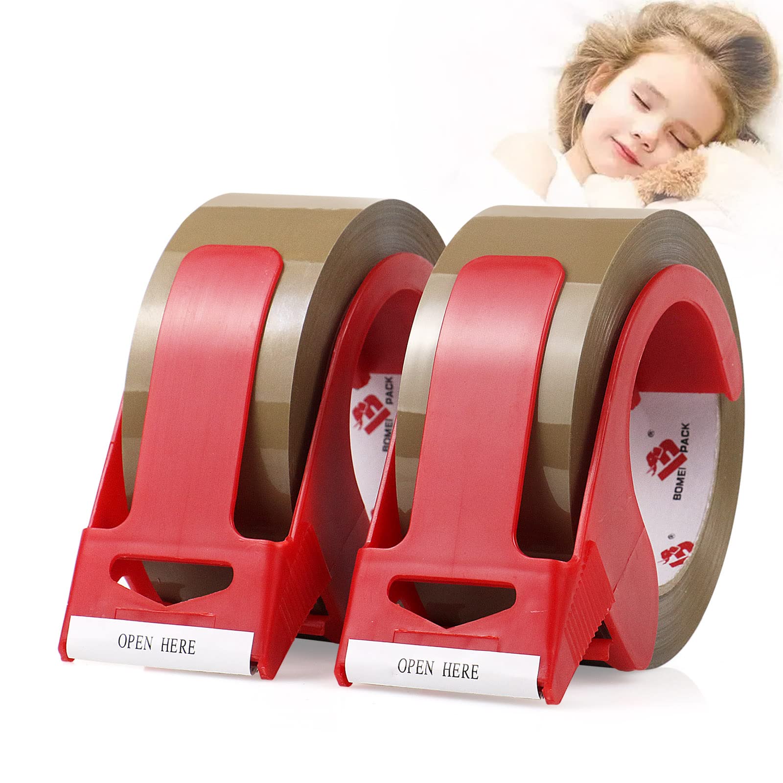 BOMEI PACK 2-Pack Brown Heavy Duty Packing Tape - 1.88