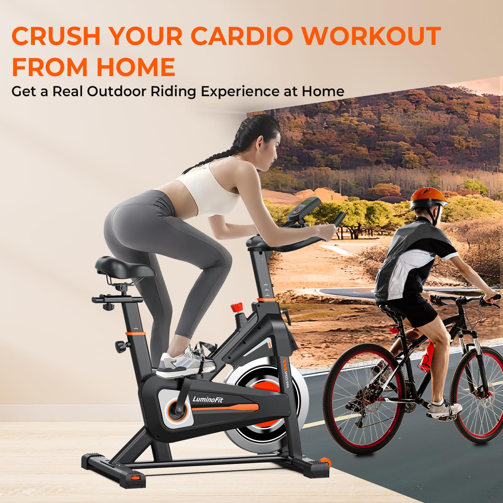 **Magnetic Resistance Exercise Bike for Home - 350lbs Weight Capacity, Silent Belt Drive, LCD Monitor & Tablet Holder - Perfect for Indoor Cycling Workouts & Home Gym Fitness**