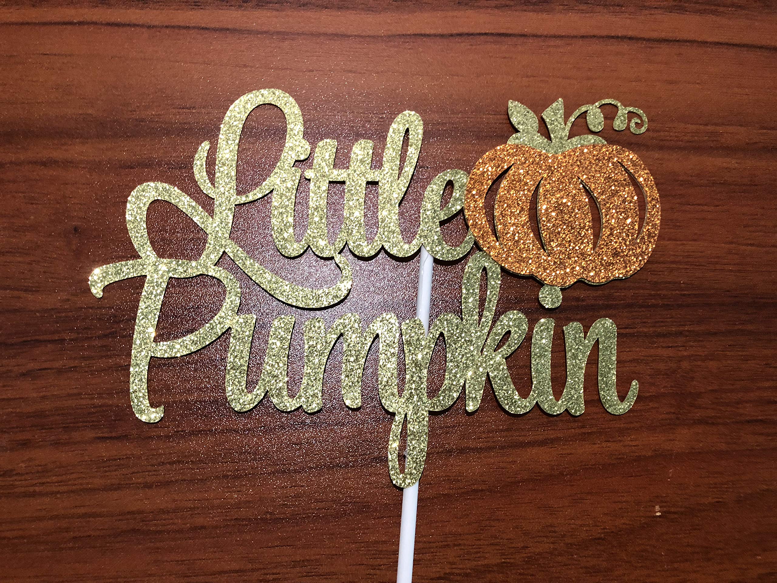 Gold Little Pumpkin Cake Topper - Fall Baby Shower Cake Decorations for Autumn Parties, Halloween & Thanksgiving Celebrations | Perfect for Baby Showers, Birthday Cakes & Seasonal Desserts