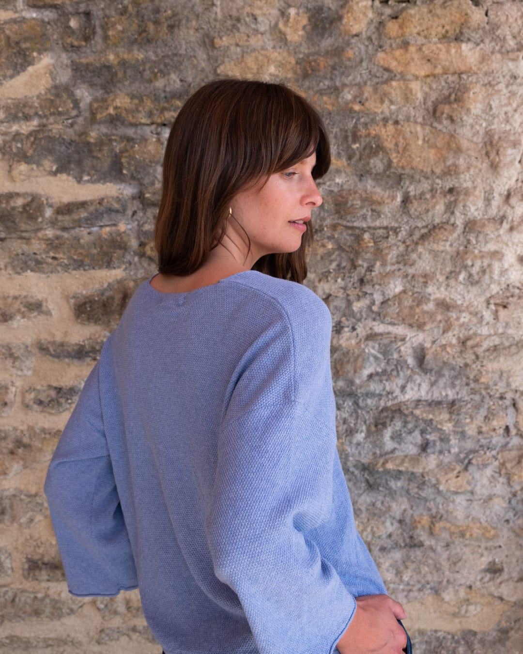 Jody Women's Cotton Relaxed Jumper Dress - Soft Blue Melange Casual Wear for Everyday Comfort | Perfect for Work, Weekend Outings & Relaxing at Home
