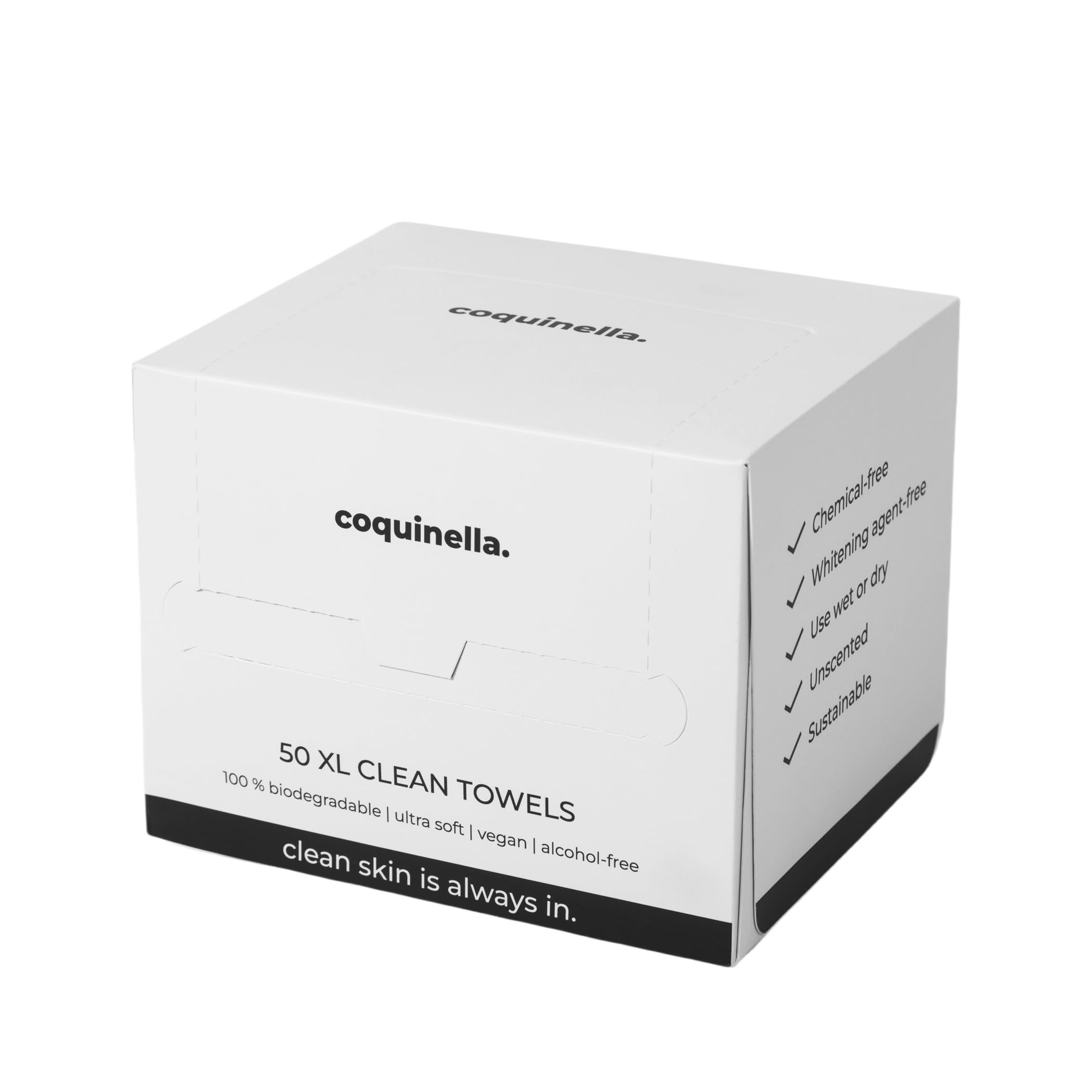 XL Clean Face Towels - Chemical-Free, Ultra-Soft & Gentle Disposable Towelettes | Fragrance-Free | Perfect for Travel, Gym & Daily Skincare Routine