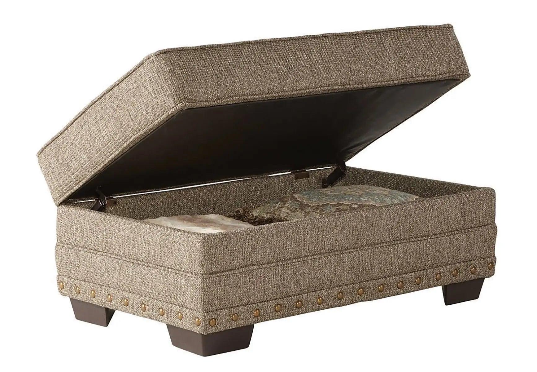 Mal Can Buckhorn Storage Ottoman 10100STOT - Upholstered Bench with Hidden Storage, Faux Leather Footrest Stool for Living Room, Bedroom & Entryway - Perfect for Extra Seating & Home Organization
