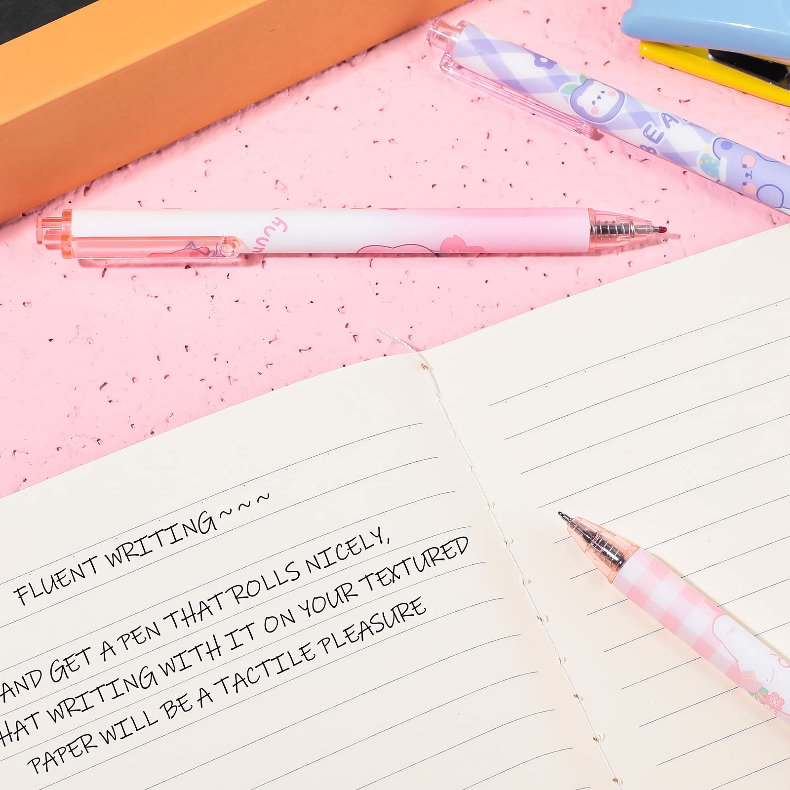 Qualirey 12-Pack Kawaii Gel Pens 0.5mm Fine Point Black Ink - Cute Retractable Ballpoint Pens for School, Office & Journaling - Stylish Stationery Gift Set for Girls & Boys (Blossom Floral Design) - Perfect for Note Taking, Bullet Journaling & Creative Writing