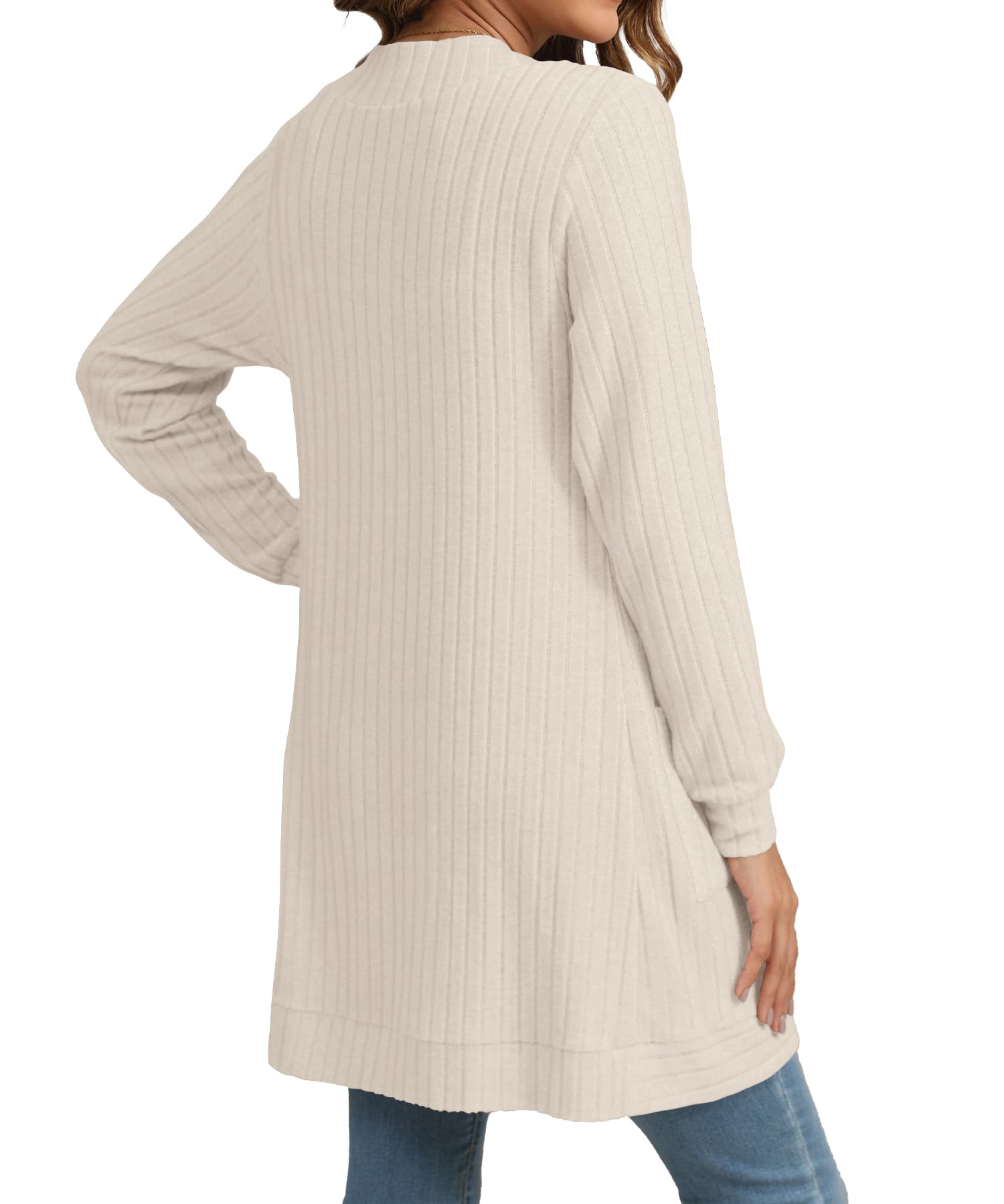 Women's Lightweight Long Sleeve Open Front Cardigan - Casual Loose Knit Sweater with Pockets | Perfect for Office Wear, Layering & Fall Fashion Outfits
