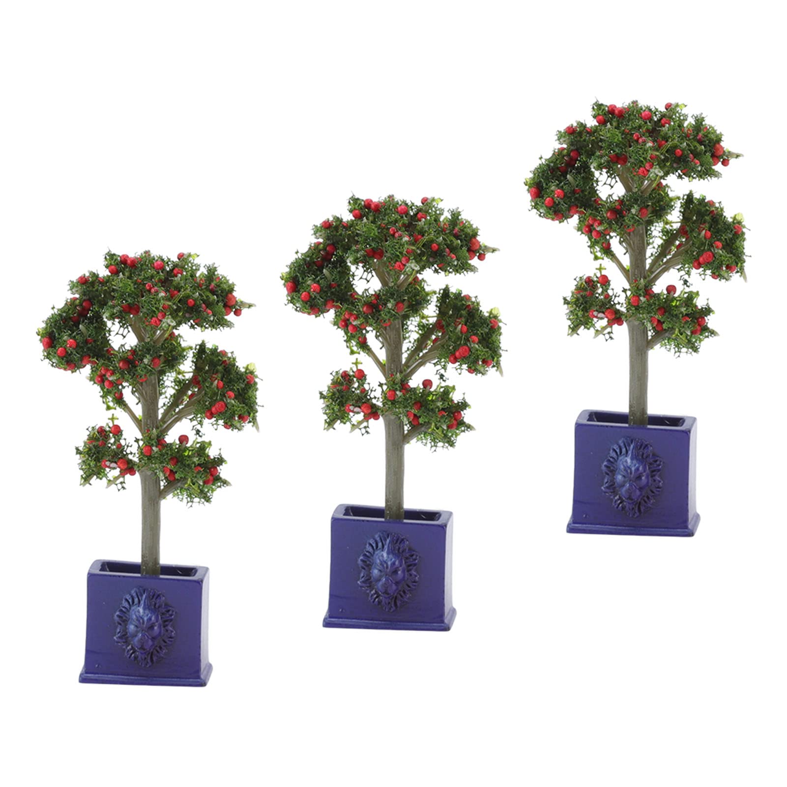 1:12 Scale Miniature Dollhouse Fruit Trees Set - 3PCS Artificial Fruit Tree Models for Dollhouse Decoration | Perfect for DIY Dollhouse Scenes, Fairy Garden Displays & Miniature Landscaping Projects
