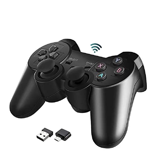 Kinhank 2.4G Wireless Game Controller - Ergonomic Gamepad for PC/PS3/Android, Replacement Joystick with Dual Vibration (Black) | Perfect for Gaming, Streaming & Retro Console Emulation
