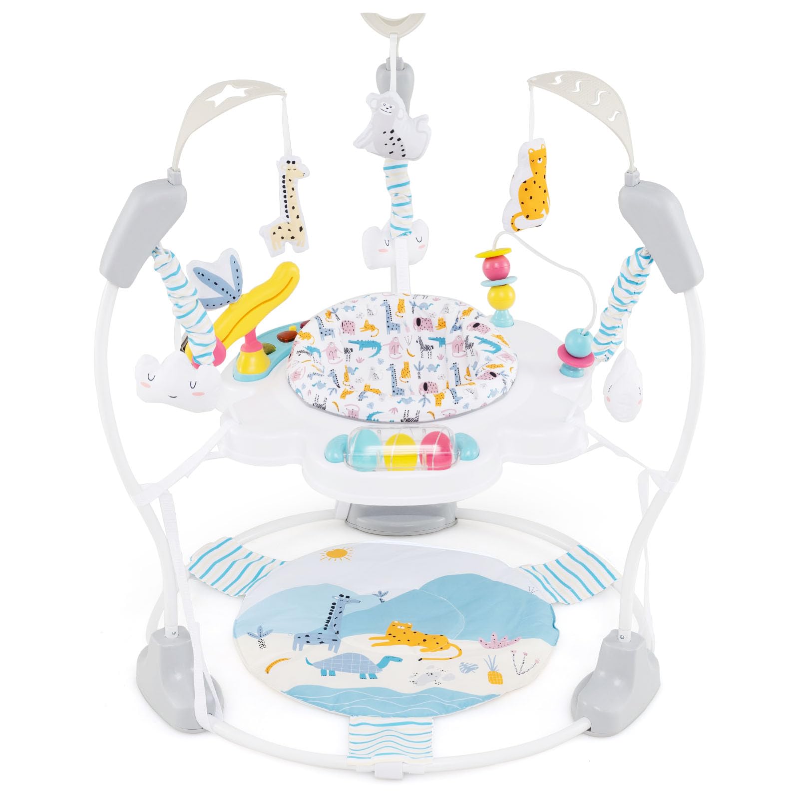 INFANS 3-in-1 Baby Activity Center - Interactive Play Gym with Music, Lights & 360° Rotating Seat | Adjustable Height Jumpers & Bouncers for Infants 6-12 Months | Learning Toys for Crawling & Early Development (Blue) - Perfect for Playtime, Sensory Stimulation & Motor Skills Growth