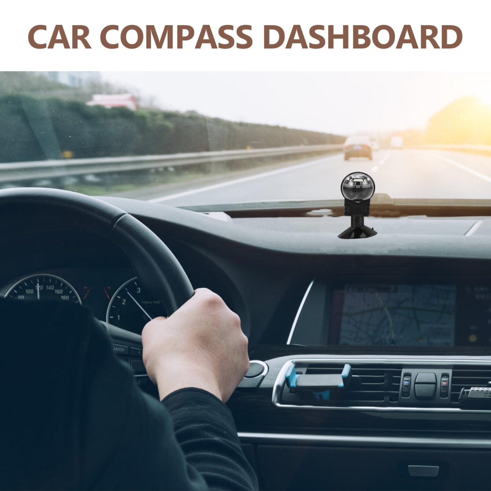 HANABASS Car Compass Ball - 360° Swivel Dashboard Compass for Cars, Trucks & Boats | Accurate Navigation, Stylish Auto Interior Decoration | Perfect for Road Trips, Off-Roading & Marine Adventures