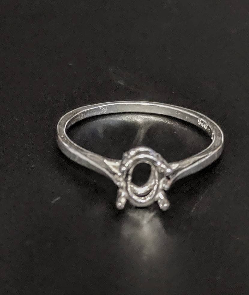 Sterling Silver or 14k Gold 7x5mm 20x15mm Oval Four Prong Ring Setting - Size 6, 7, 8 (163498/143498) - Perfect for Engagement Rings, Wedding Bands & Jewelry Making