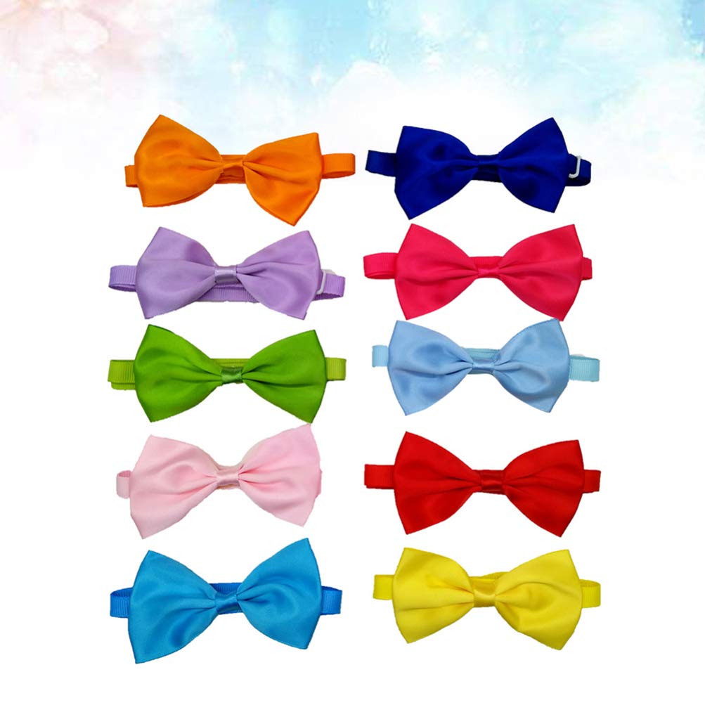 Balacoo 10pcs Adjustable Dog Collars with Bows - Handcrafted Pet Neck Decorations for Dogs & Cats - Perfect for Pet Parties, Photo Shoots & Daily Fashion Accessories