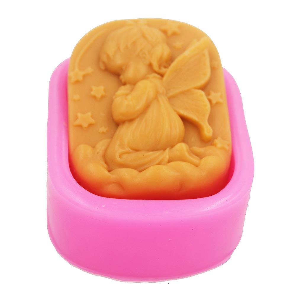 Longzang Praying Angel Silicone Mold for DIY Soap Making - High-Quality Craft Silicone Mold for Handmade Soap, Candles & Resin Art (S262) - Perfect for Christmas Gifts, Home Decor & Craft Projects