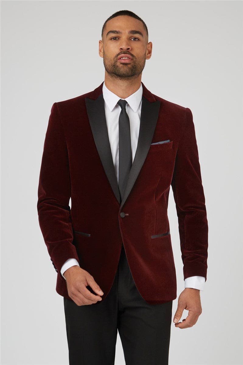 Vintage Burgundy Velvet Blazer for Women - Elegant Rogue Style Jacket for Parties, Weddings & Special Occasions