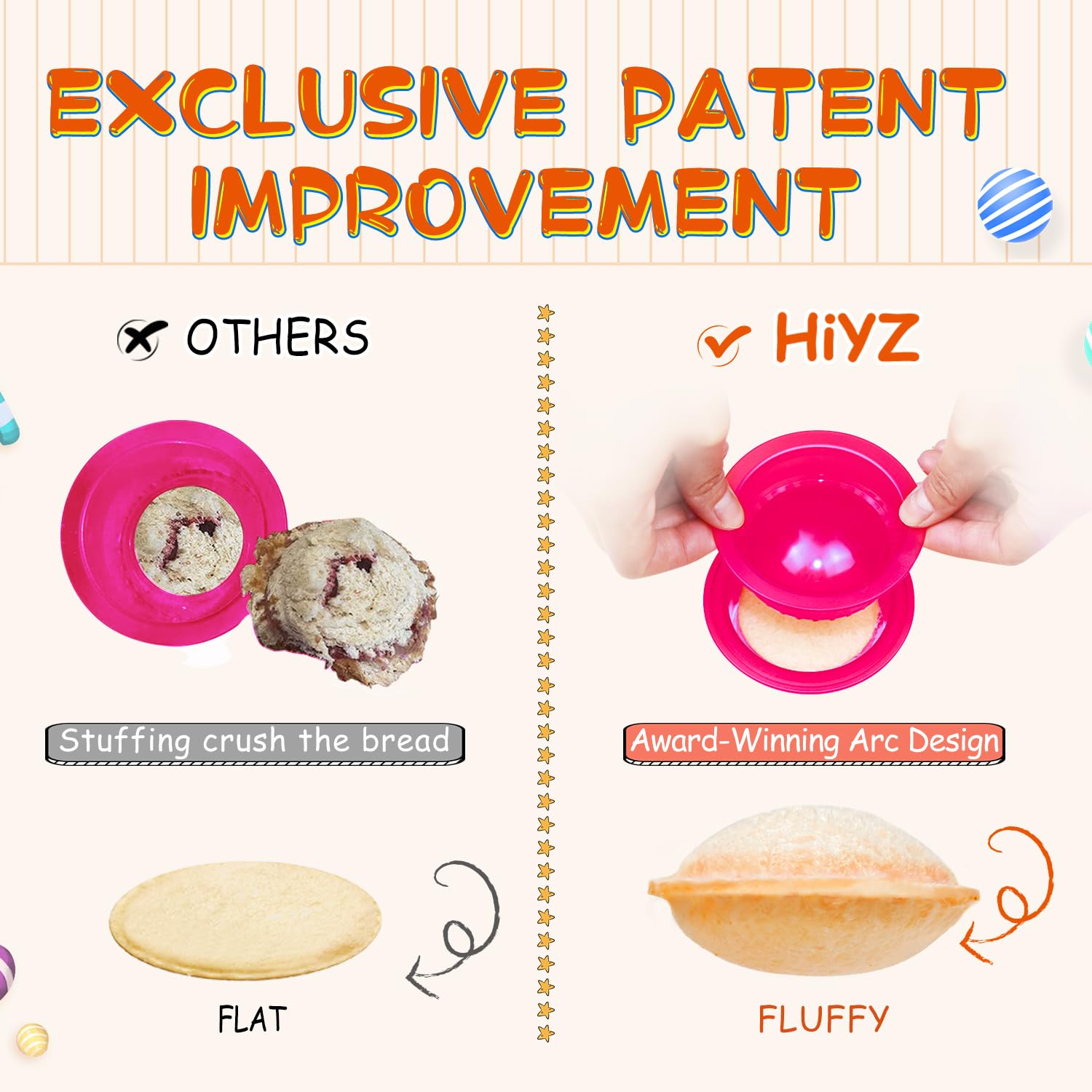 HiYZ 5-Piece Sandwich Cutter and Sealer Set - Stainless Steel Crustless Sandwich Maker for Peanut Butter, Jelly, Bread, Pancakes & Cookies - Fun Kitchen Tool for Kids, Boys and Girls - Perfect for School Lunches, Parties and Family Snack Time