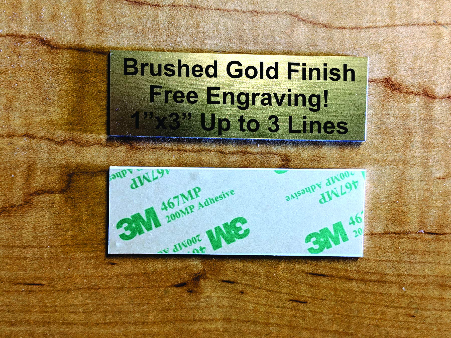 Custom Engraved 1x3 Plate Tag with Adhesive - Personalized ID Card, Wall Door Desk Name Sign for Small Business, Home Office & Storage Organization (Gold) - Perfect for Labeling Bins, Attic Storage & Scrapbooking Projects