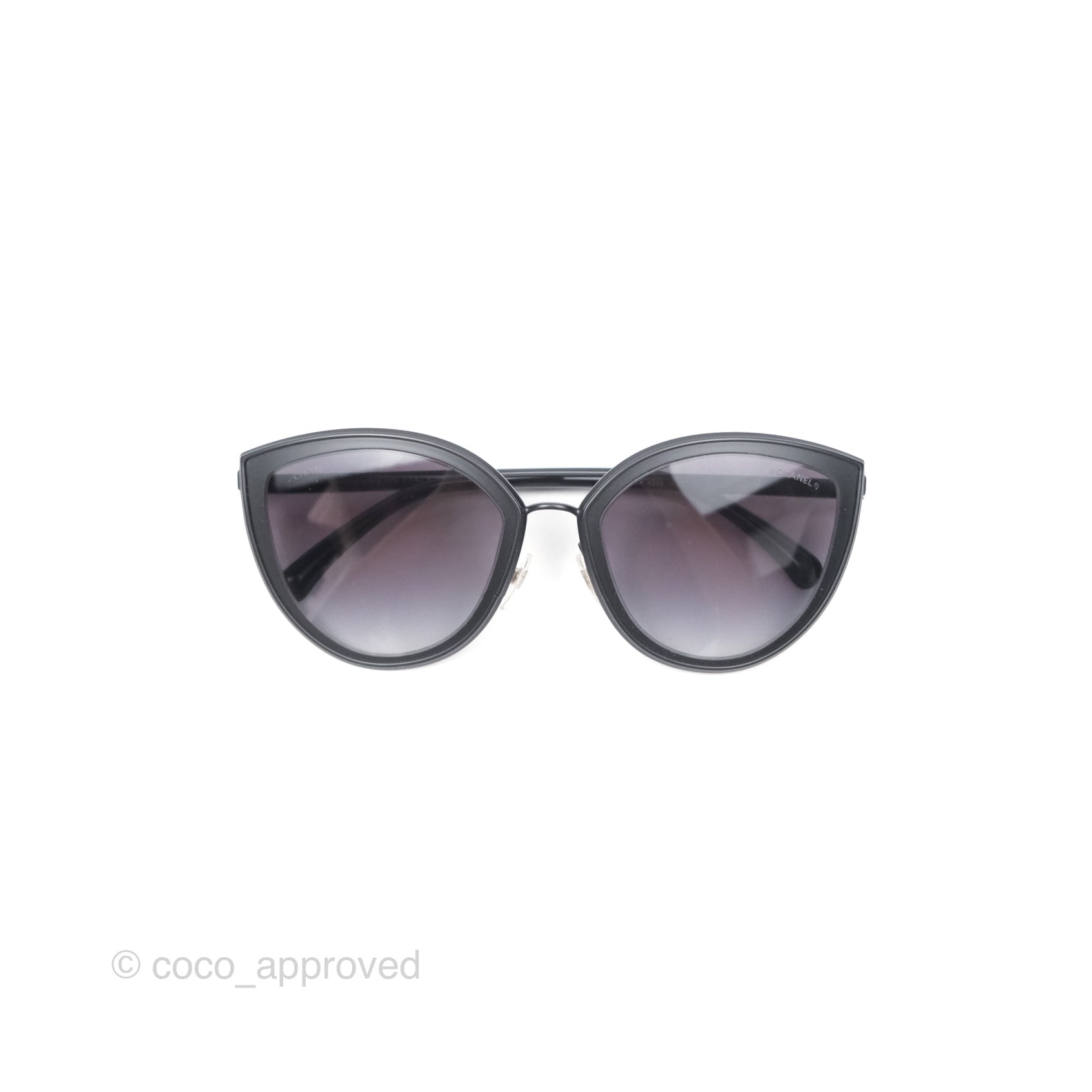 Chanel Cat Eye Sunglasses for Women - Matte Black UV Protection Fashion Shades - Perfect for Beach, Driving & Outdoor Activities
