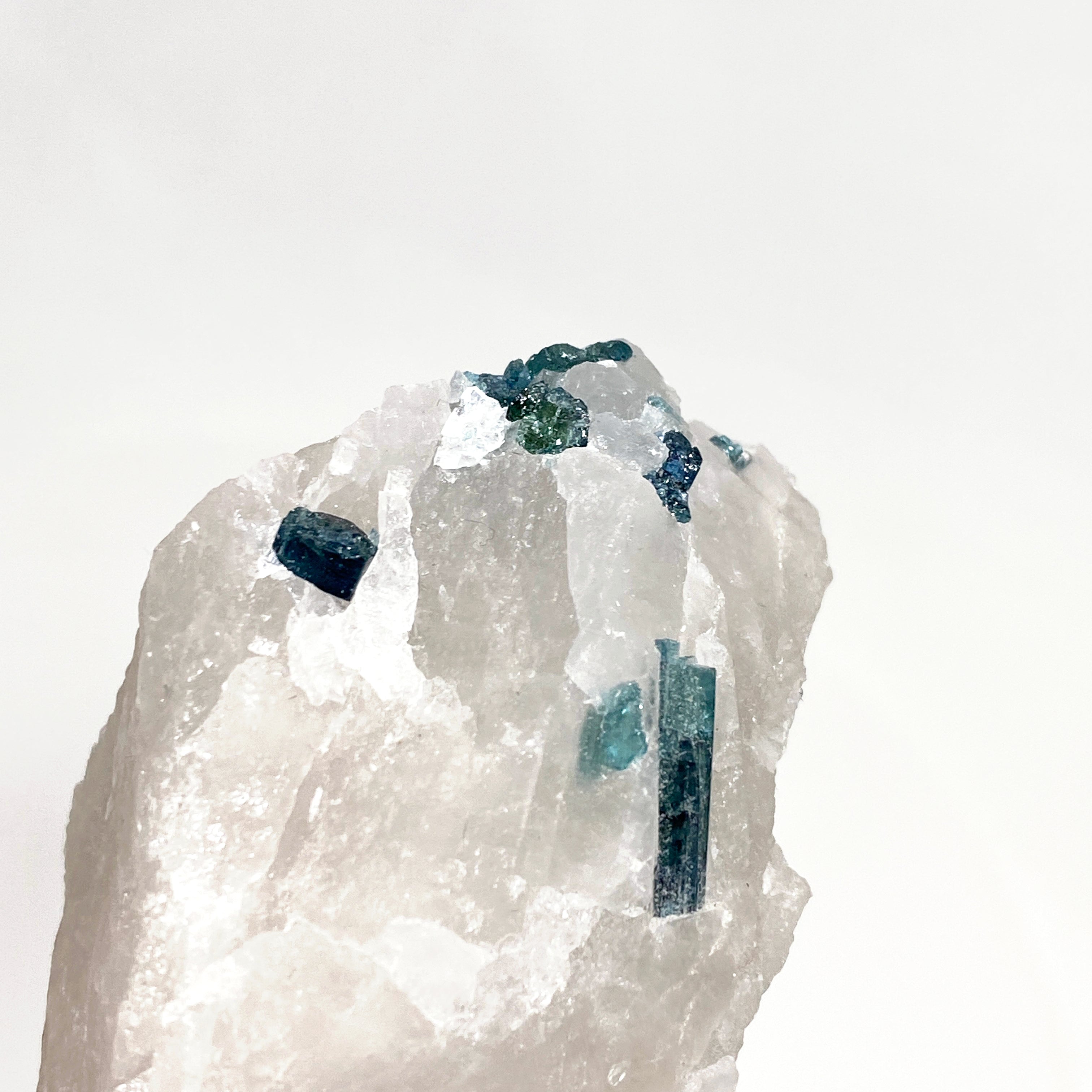 Natural Green Tourmaline on Quartz Crystal - Healing Stone for Meditation & Energy Work - GTQ02 - Perfect for Home Decor, Jewelry Making & Spiritual Practices