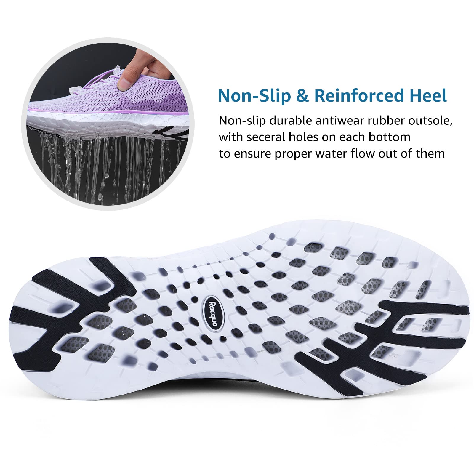 Racqua Unisex Breathable Mesh Water Shoes for Men & Women - Perfect for Swimming, Beach, Surfing, and Water Sports