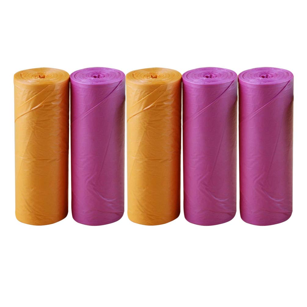 Artibetter Small Trash Bags 5 Rolls (100 Count) - 4 Gallon Garbage Can Liners for Kitchen, Bathroom, Office & Home Waste Bins - Durable & Leak-Proof - Random Colors (M Size 20pcs/Roll) - Perfect for Daily Waste Disposal & Recycling