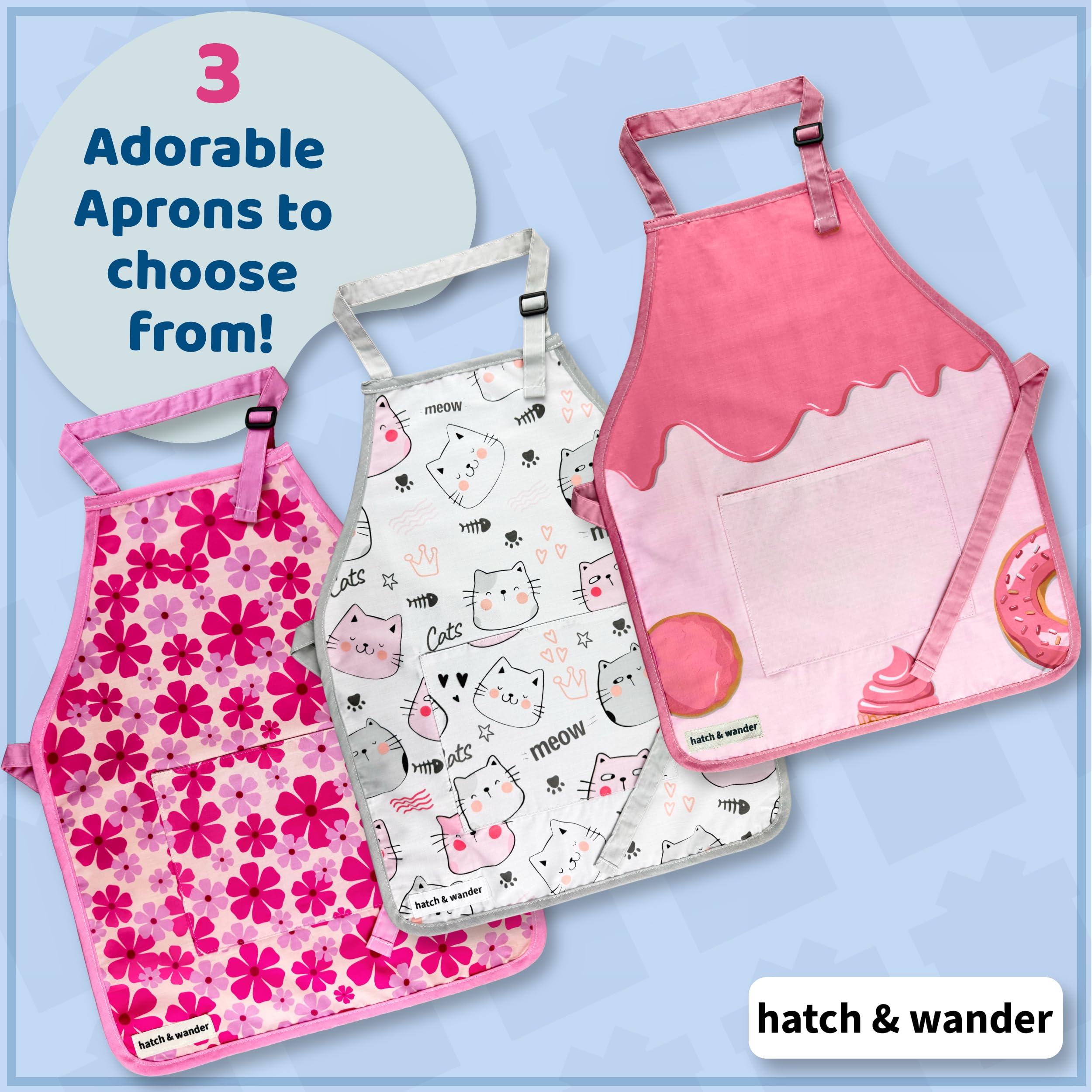 Easy Bake Oven Kit for Kids with Apron, Chef Hat & 4 Baking Pans | 3 Cute Design Options | Includes Oven Mix (Variety May Vary) | Perfect for Birthday Gifts, Baking Parties & STEM Learning Activities
