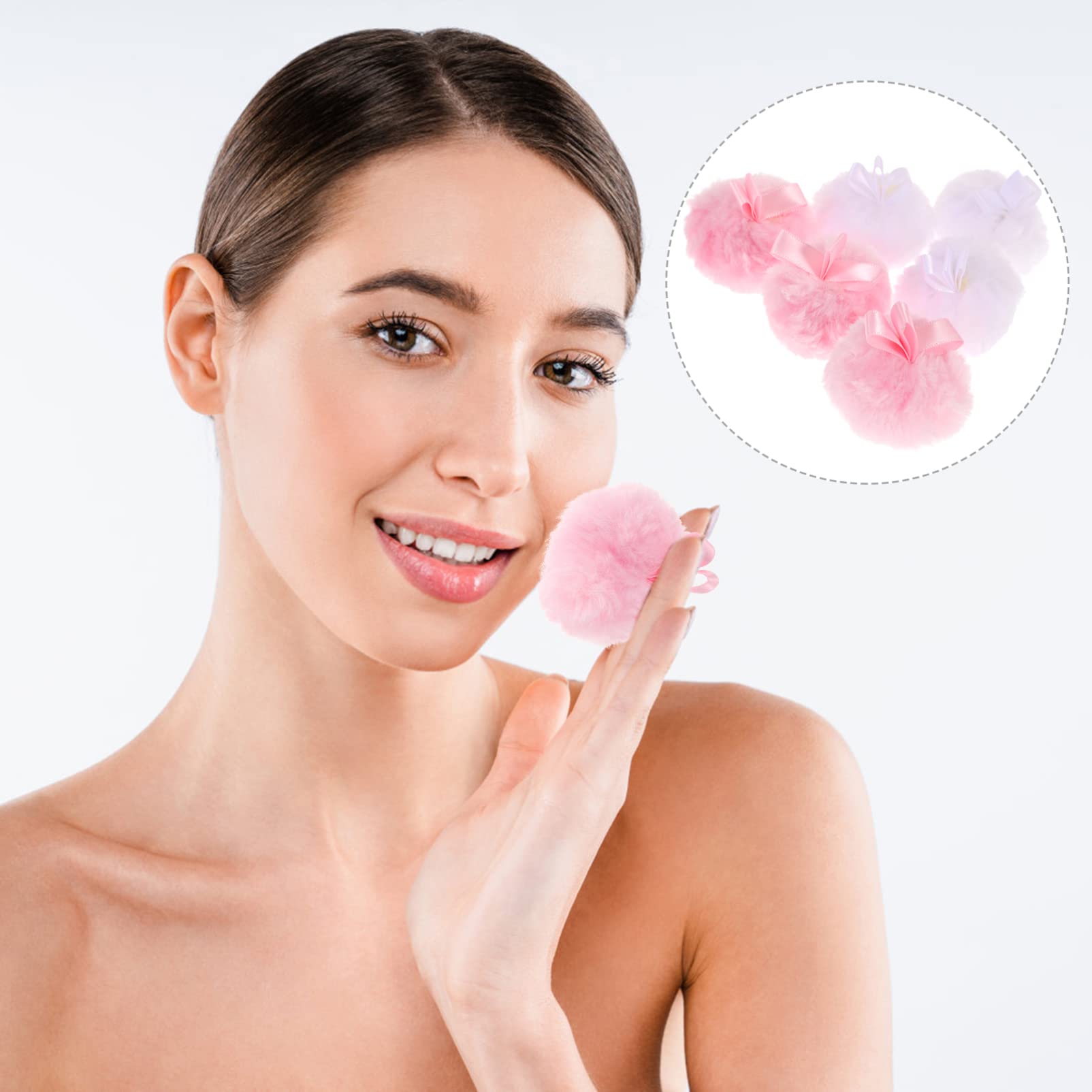 FOMIYES 6-Piece Cotton Powder Puff Set for Makeup - Soft Blending Sponge for Foundation, Blush & Powder - Mini Beauty Tools for Face & Body Makeup - Perfect for Travel & Professional Makeup Kits