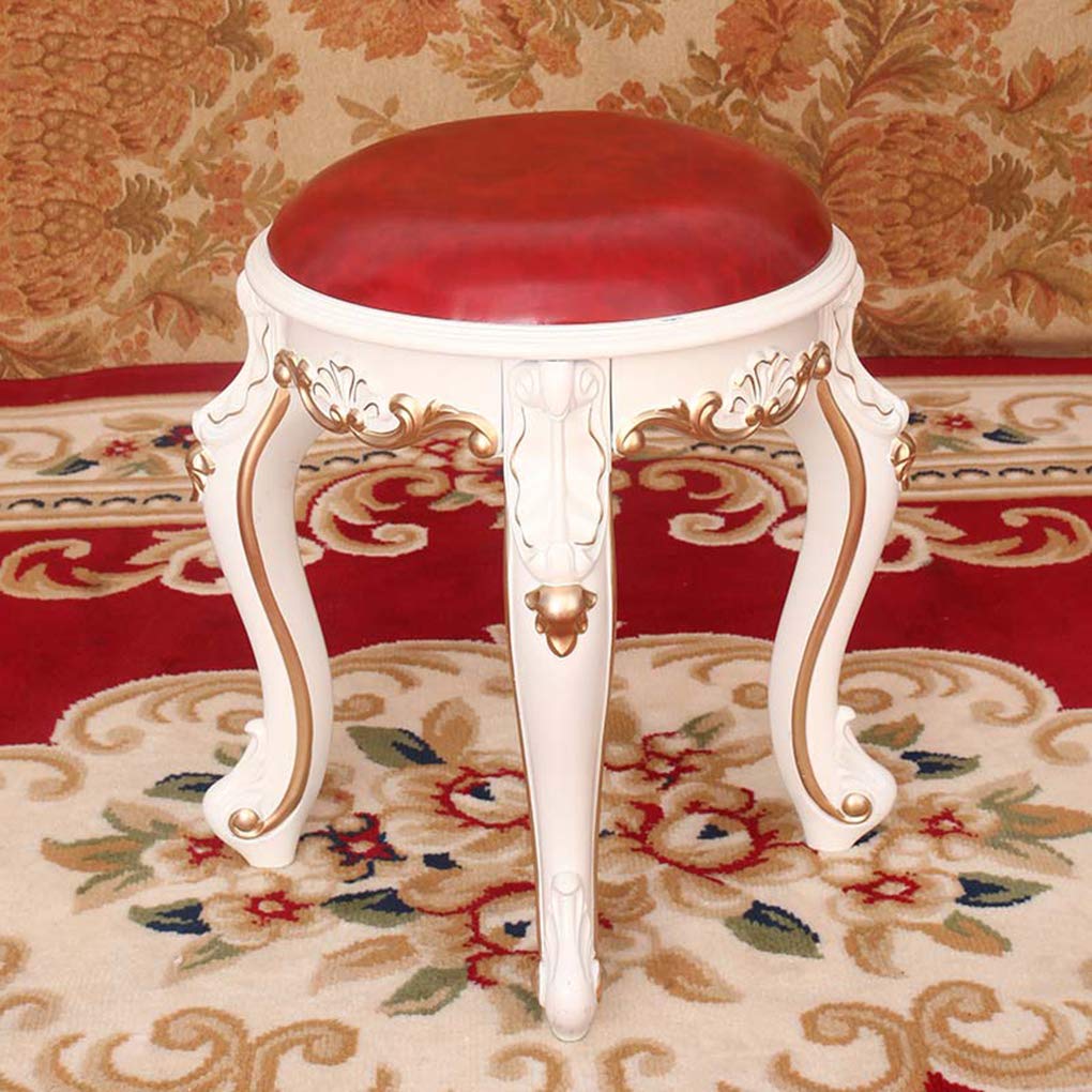 Zyifan Round Vanity Footstool - Upholstered Side Table Seat & Dressing Chair with Padded Cushion, Versatile Piano Bench for Bedroom | Perfect for Makeup Vanity, Bedroom Seating & Home Decor