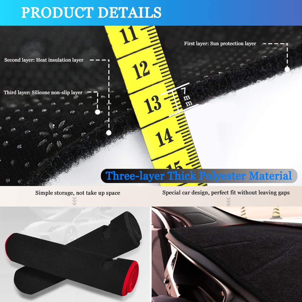 Custom Fit Dashboard Cover Mat for Honda CRV 2017-2022 | Anti-Skid Center Console Protector with Black Edge | Perfect for Car Interior Protection & Style Enhancement