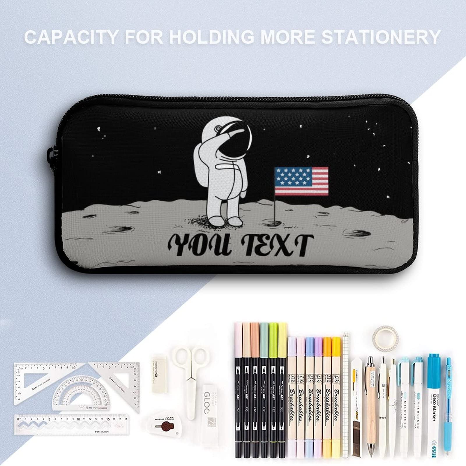 Custom Personalized Astronaut Moon Backpack Set - 3-Piece School Bag with Lunch Box & Pencil Case for Boys & Girls | Unique Name Embroidery | Space-Themed Bookbag for School, Travel & Outdoor Adventures