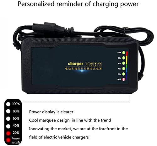 60V 20Ah Electric Bike & Scooter Charger with Short Circuit Protection - Universal T Port Plug for Lead Acid Batteries | Perfect for Commuting, Outdoor Adventures & Urban Transportation