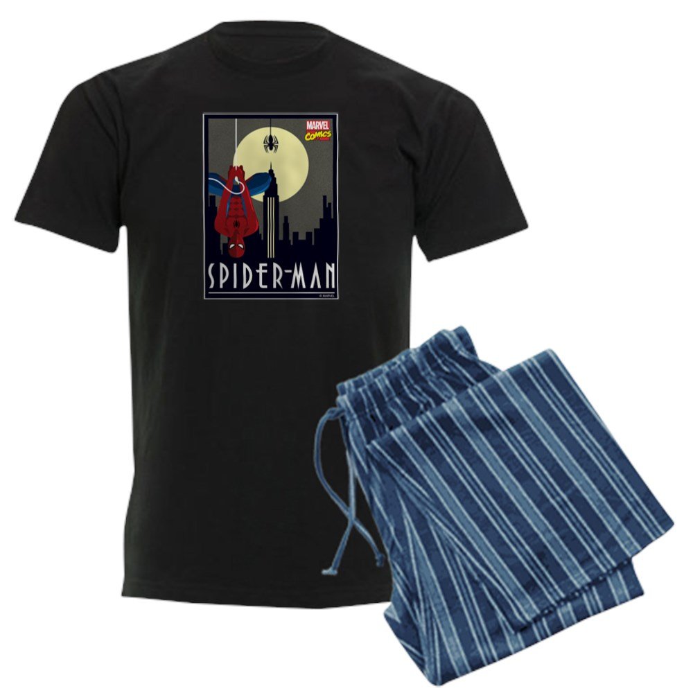 Moonlight Spiderman Men's Dark Pajama Set - Superhero Sleepwear for Marvel Fans | Cozy Lounge & Sleepwear for Movie Nights