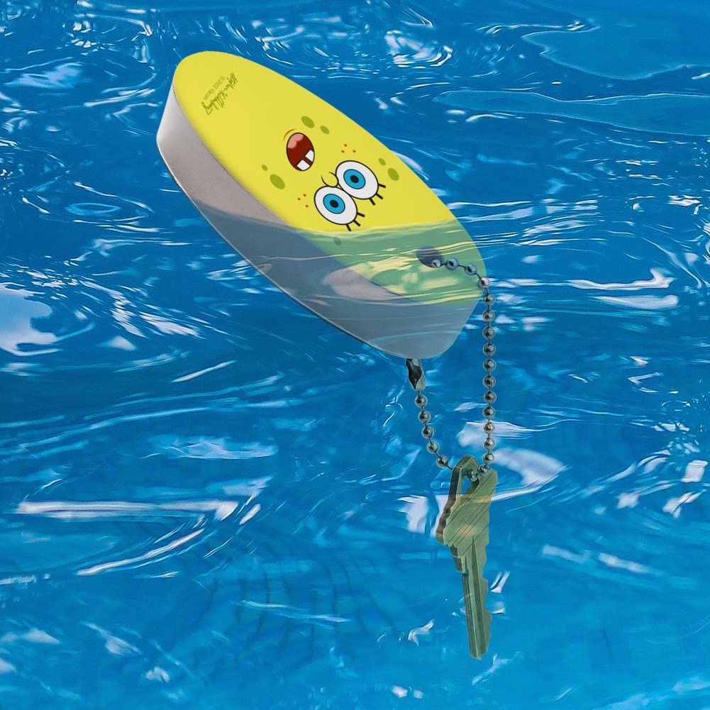 Spongebob Surprise Face Floating Keychain - Waterproof Foam Buoy Key Float for Fishing, Boating & Outdoor Activities | Fun Novelty Gift for Kids & Fans