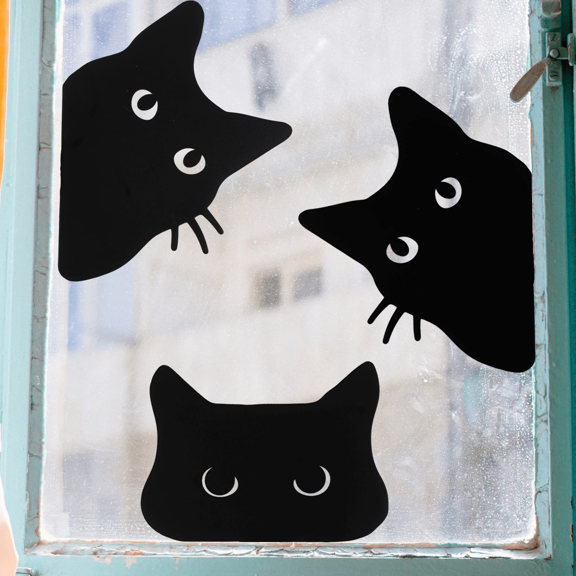 Black Metal Cat Garden Decorations - Set of 3 Outdoor Halloween Yard Art for Cat Lovers | Funny Animal Silhouette Statue for Lawn, Courtyard & Patio Decor | Perfect Gift for Halloween & Garden Enthusiasts