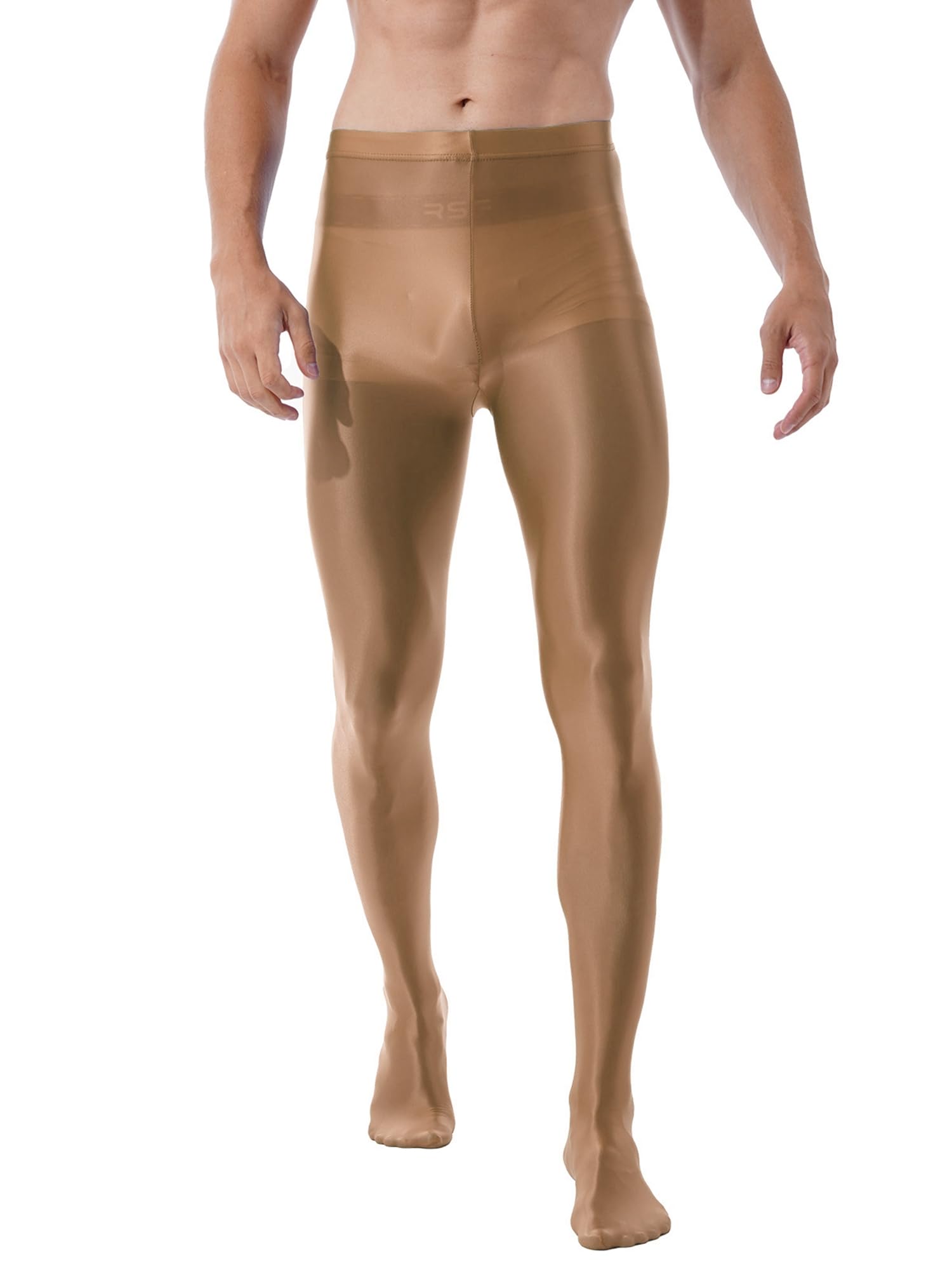iiniim Men's Ultra Shiny Oil Glossy Pantyhose - High Elastic Opaque Tights & Stockings for Cosplay, Dance, and Fashion Outfits