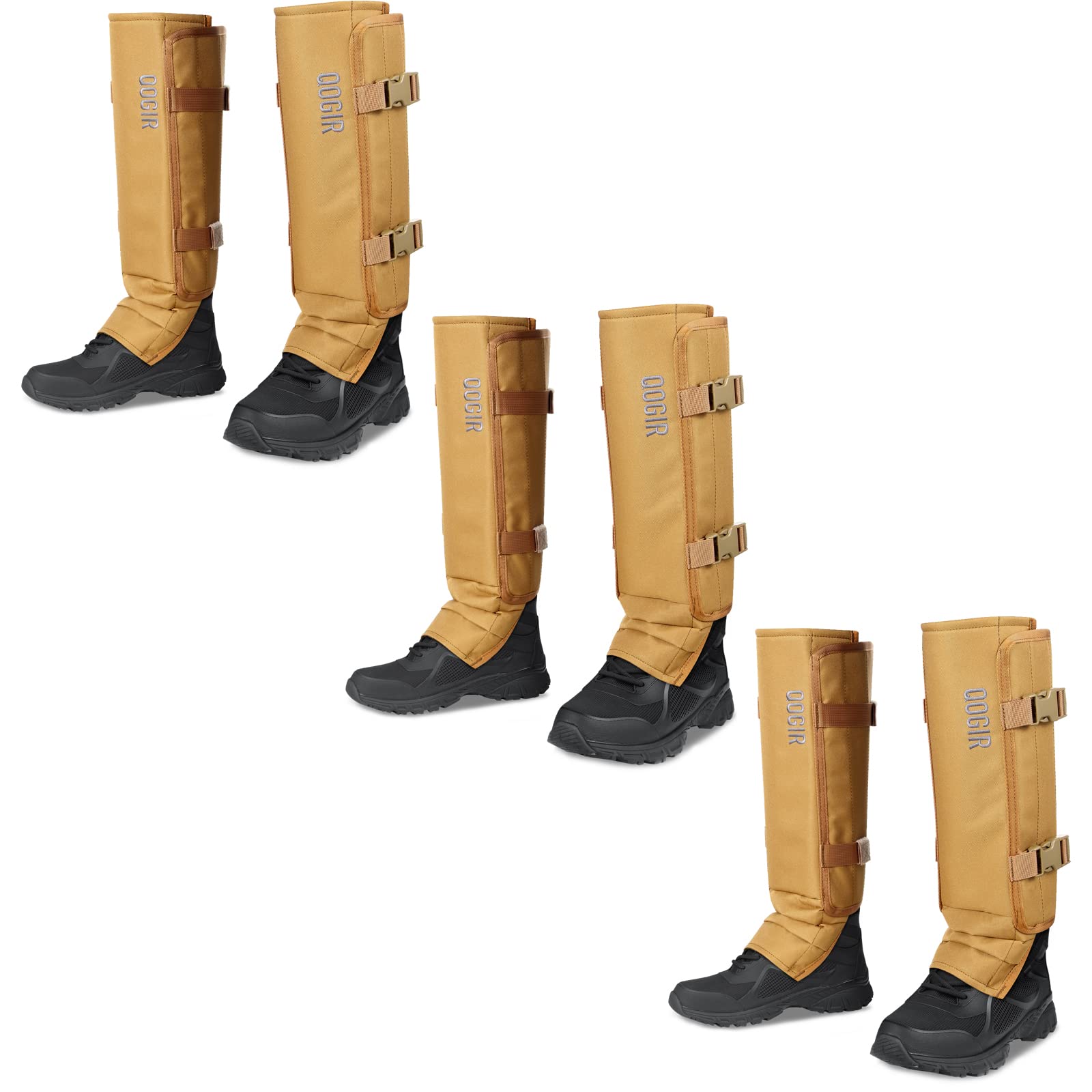 QOGIR Snake Gaiters 3 Pack - Durable Snake Proof Leg Protection for Men & Women | Hunting, Hiking & Outdoor Activities | Lower Leg Snake Bite Guards for Safety
