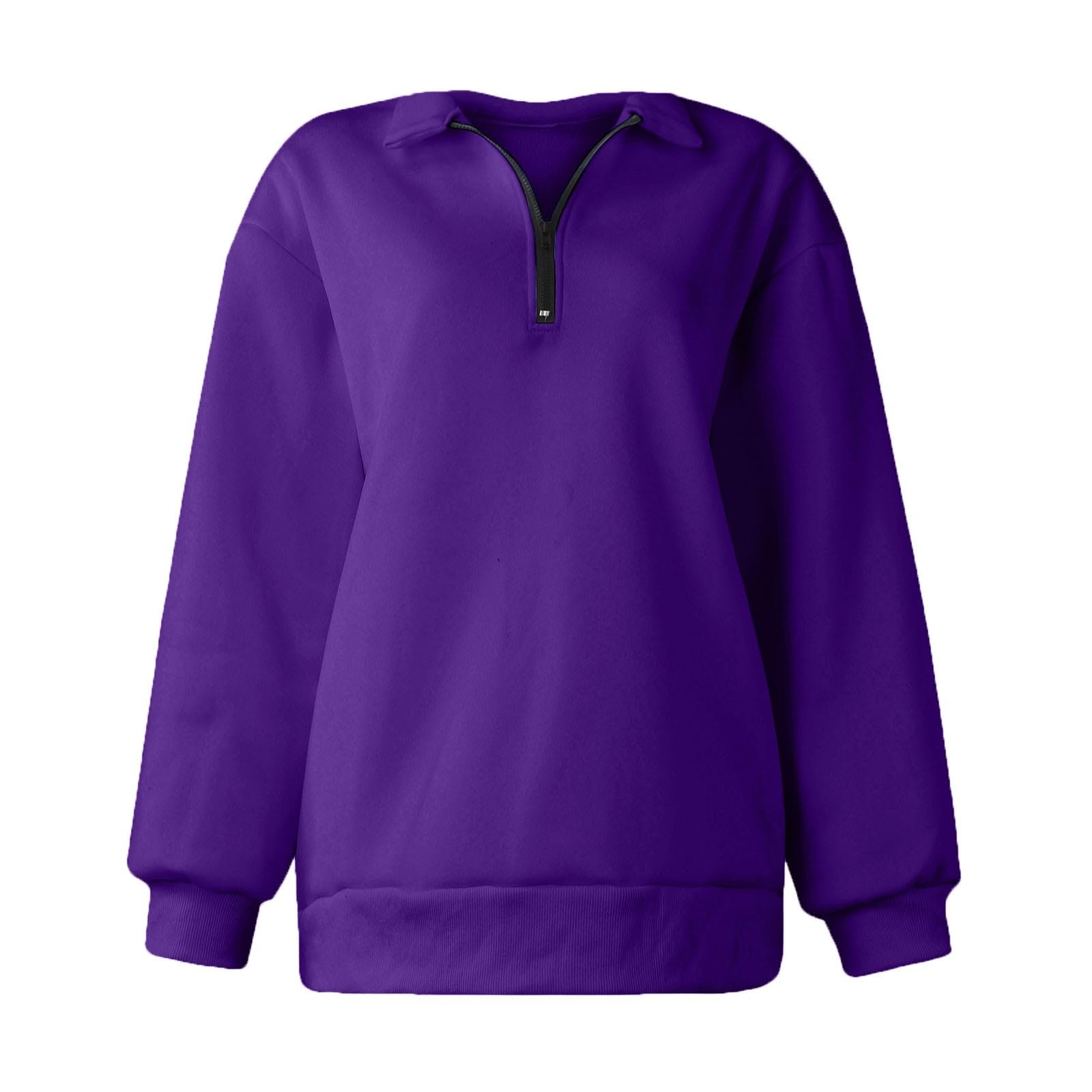 Women's Oversized Sweatshirt - Casual Long Sleeve Quarter Zip Pullover Hoodie | Y2K Trendy Fall Fashion | Perfect for Streetwear, Loungewear & College Outfits